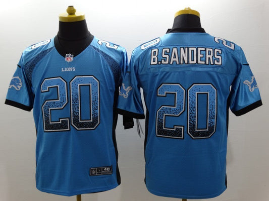 Men's Detroit Lions Barry Sanders #20 Blue Game Jerseys
