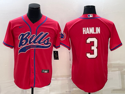 Men's Buffalo Bills Damar Hamlin #3 Red Game Jerseys Joint Edition