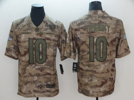 Men's Chicago Bears Mitch Trubisky #10 Camouflage Game Jerseys