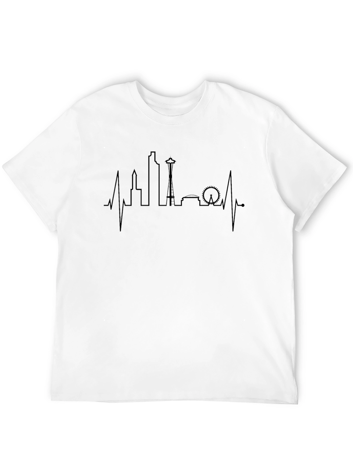 Seattle Skyline Heartbeat Graphic T-Shirt