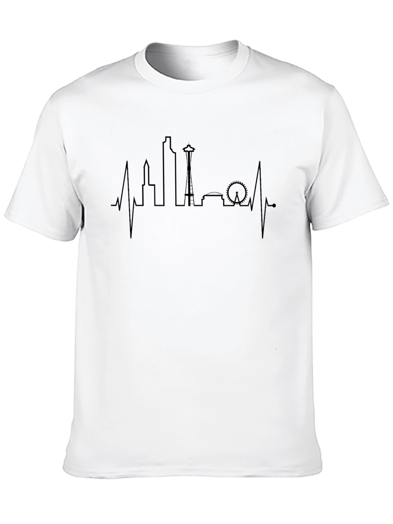 Seattle Skyline Heartbeat Graphic T-Shirt