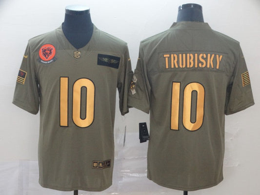 Men's Chicago Bears Mitch Trubisky #10 Brown Game Player Jerseys