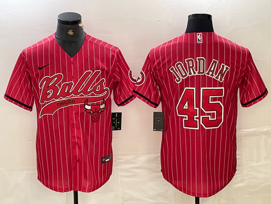 Men's Chicago Bulls Michael Jordan #45 Red Replica Player Jersey