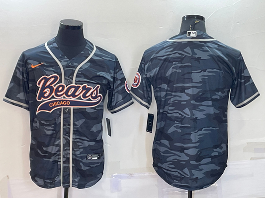 Men's Chicago Bears Grey Camouflage Blank Jerseys