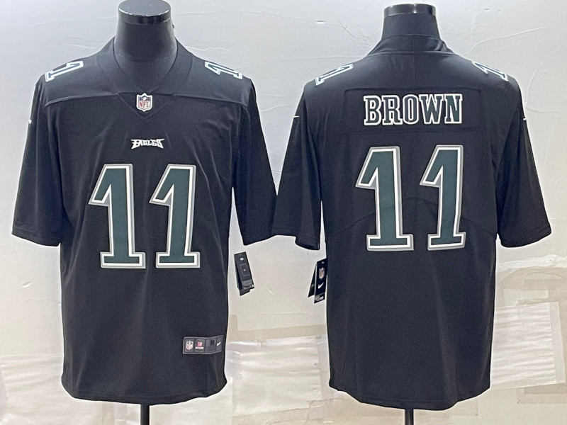 Men's Philadelphia Eagles A.J. Brown #11 Black Alternate Player Jerseys