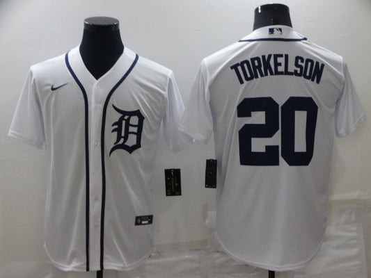 Men's Detroit Tigers Spencer Torkelson #20 White Replica Baseball Jerseys