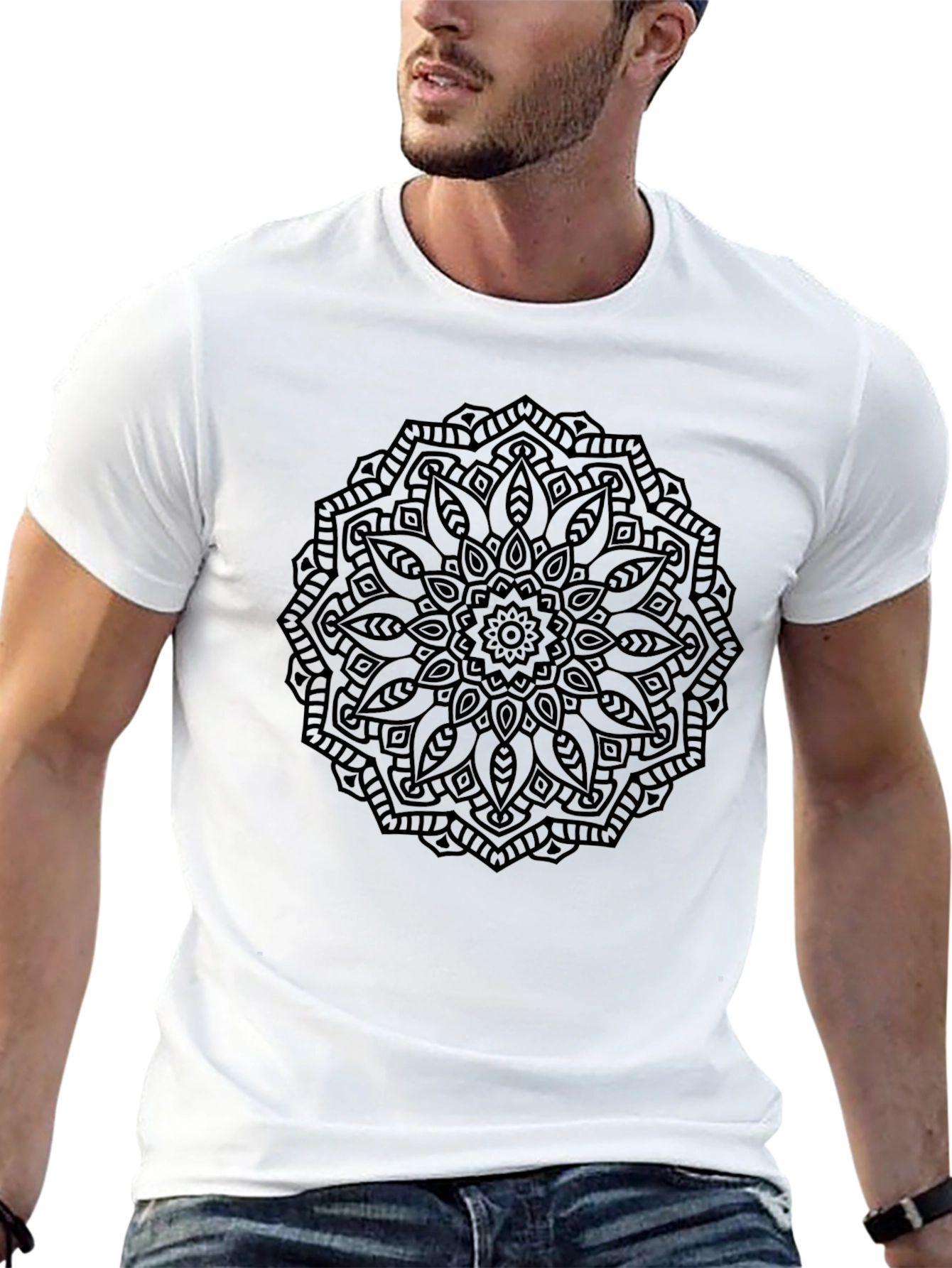 Black Mandala Graphic T-Shirt - Stylish Casual Wear