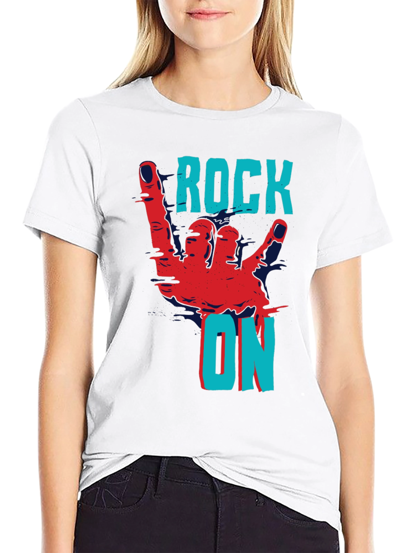 Rock On Graphic Tee - Black