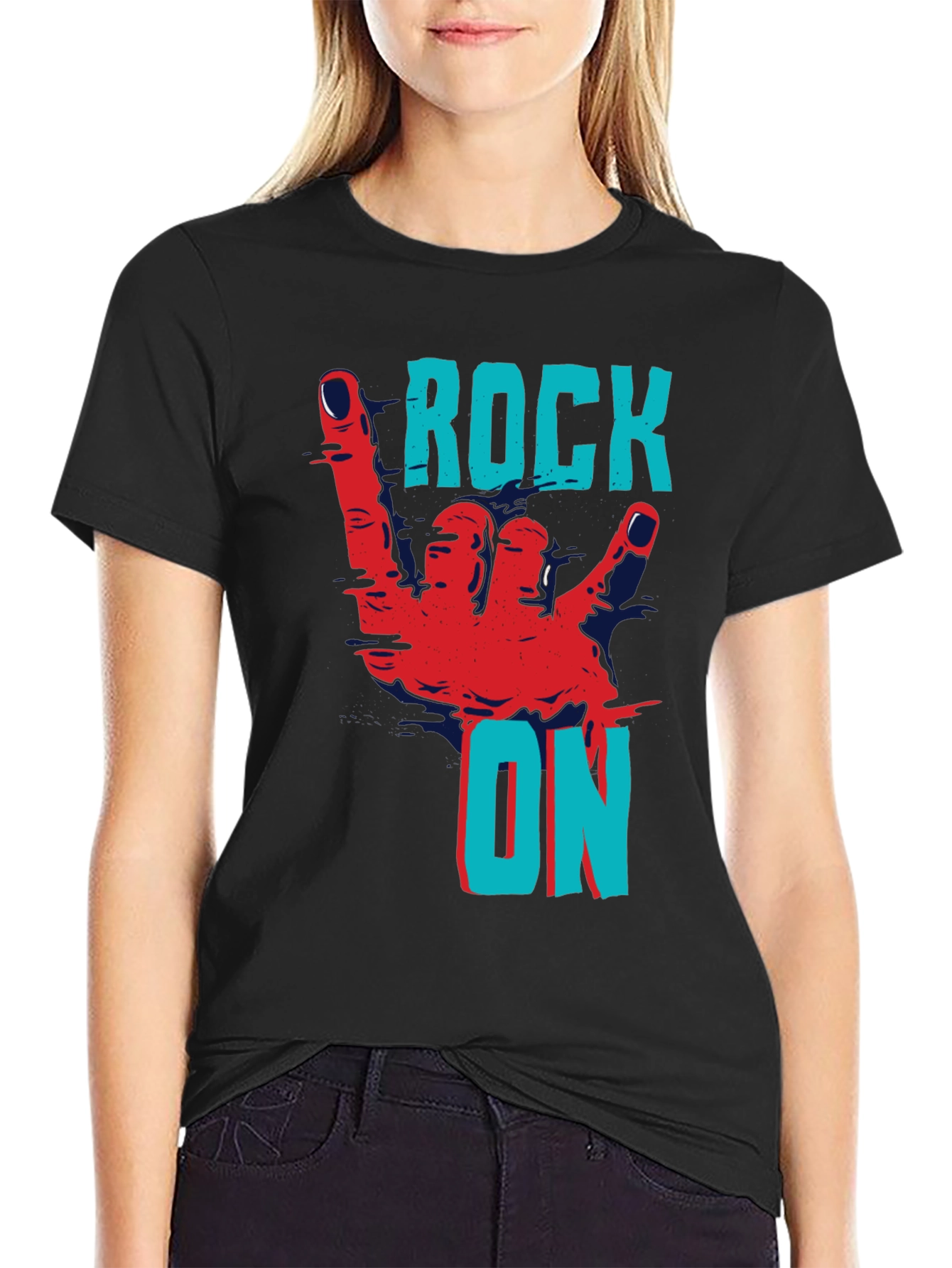 Rock On Graphic Tee - Black