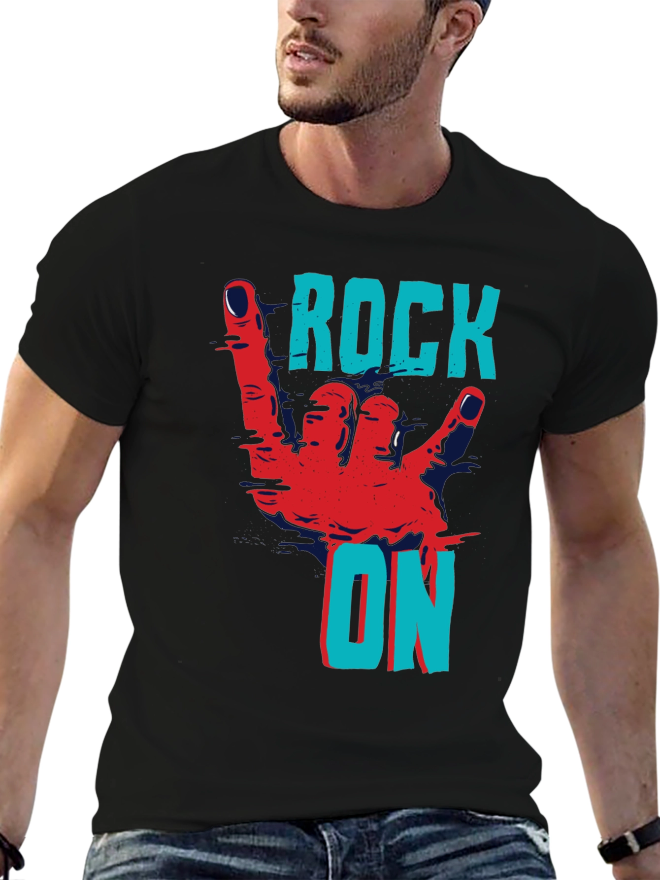 Rock On Graphic Tee - Black