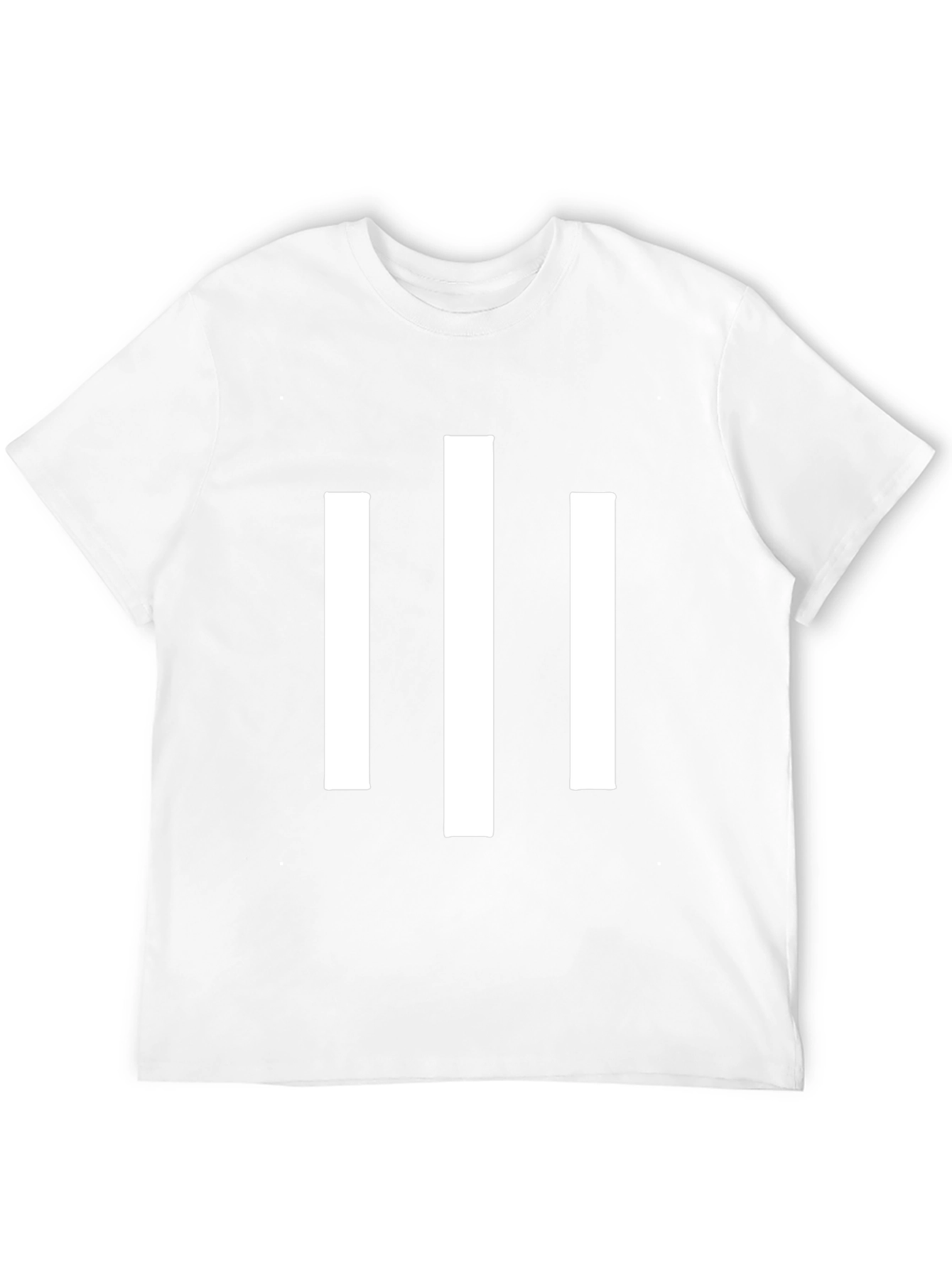 Mens Black T-Shirt with Bold White Stripe Design