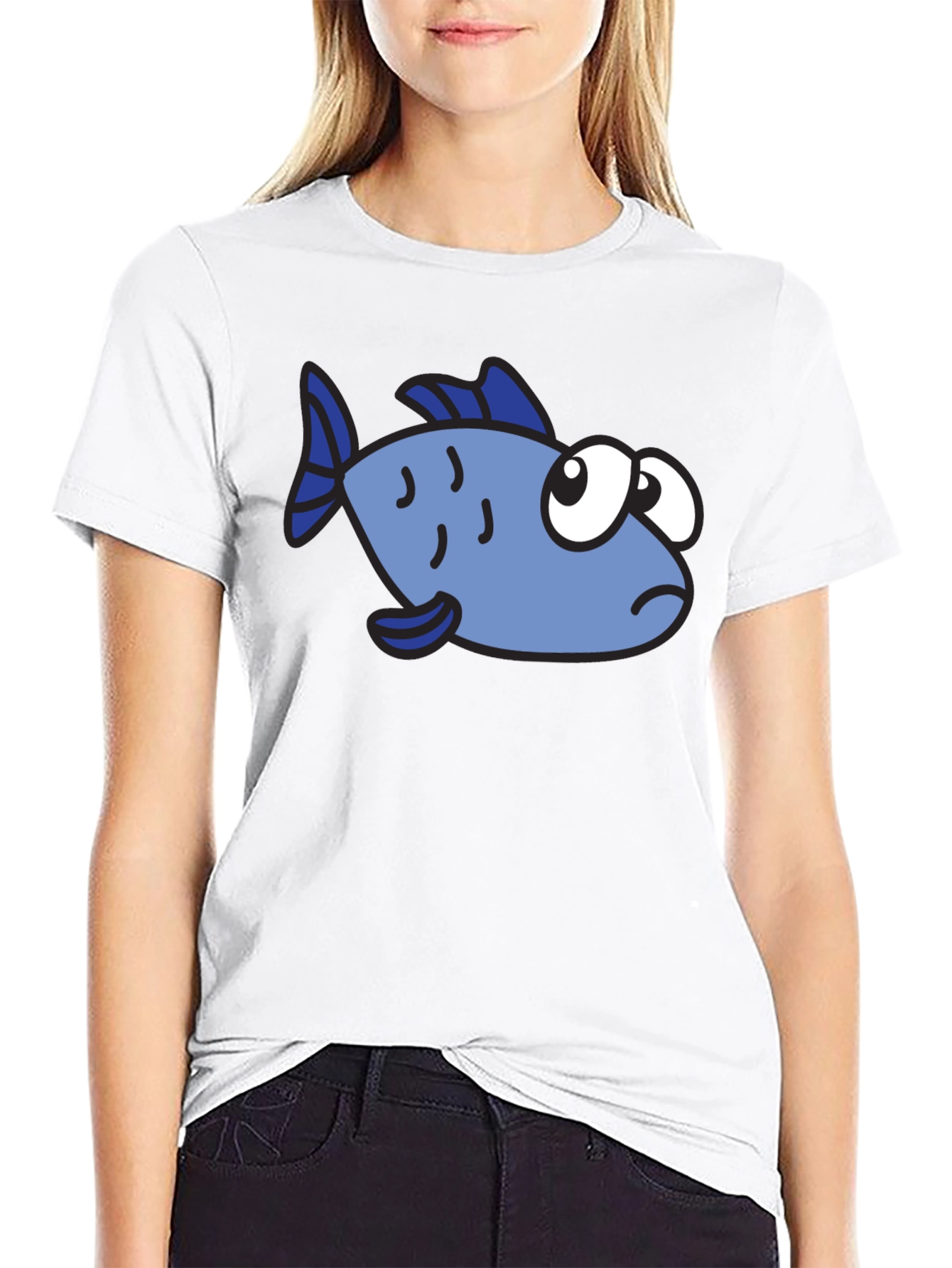 Cartoon Fish Graphic T-Shirt