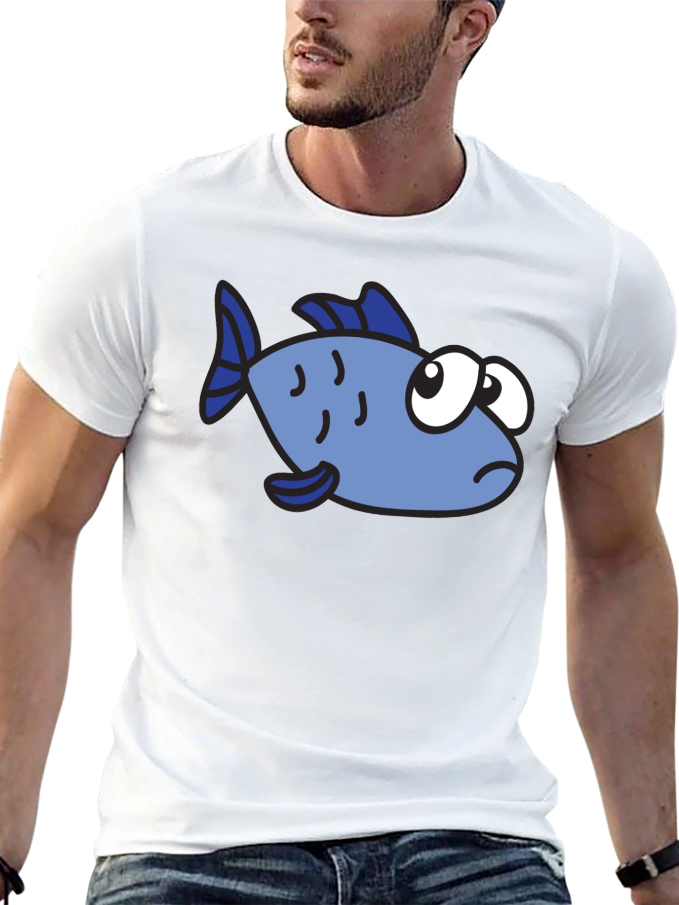 Cartoon Fish Graphic T-Shirt