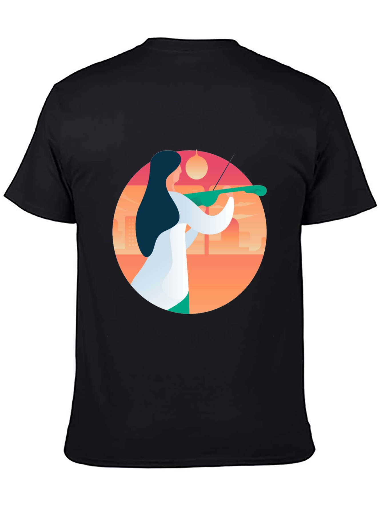 Abstract Musician Graphic Tee - Black
