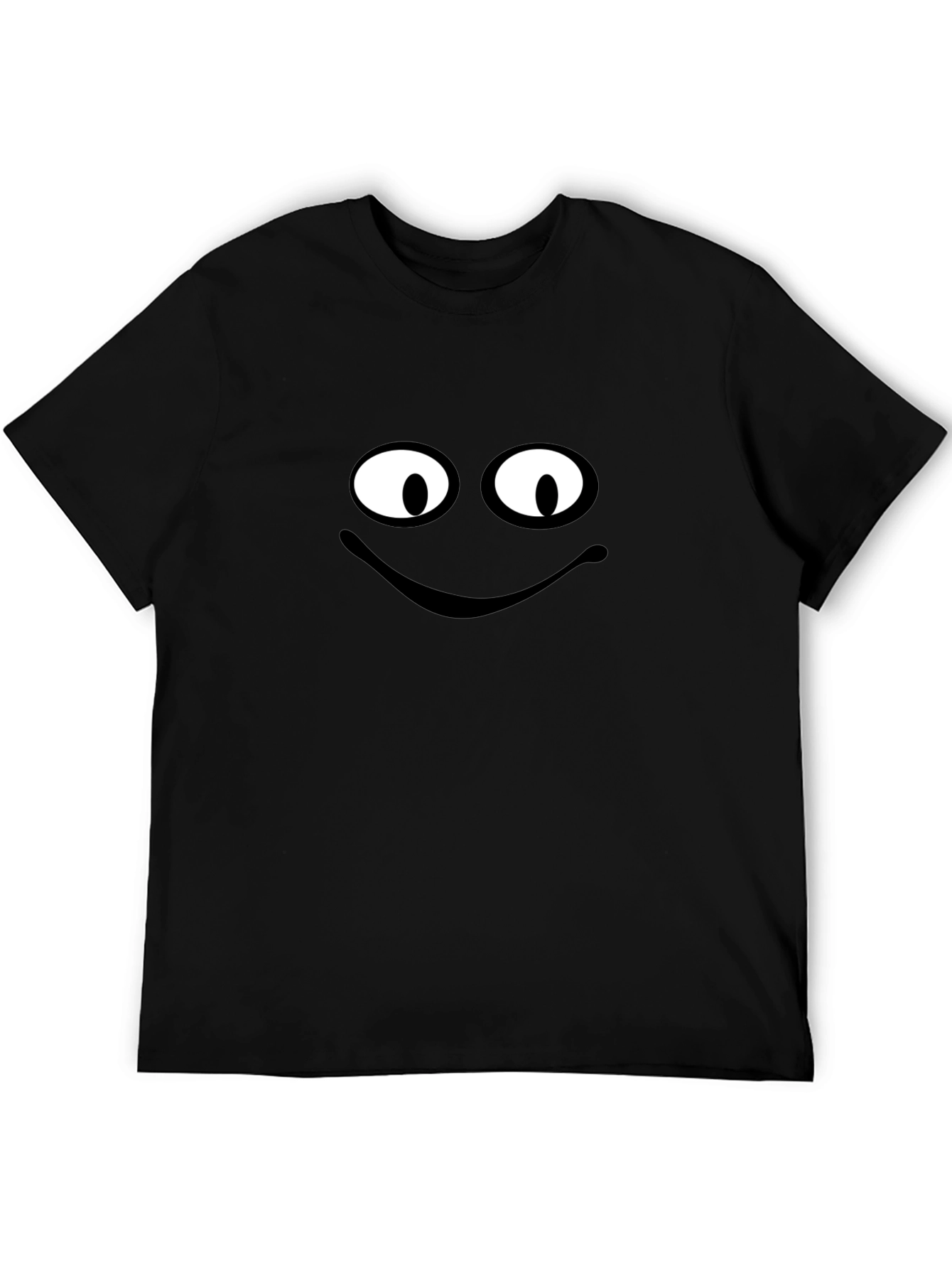 Smiling Face Graphic Black T-Shirt