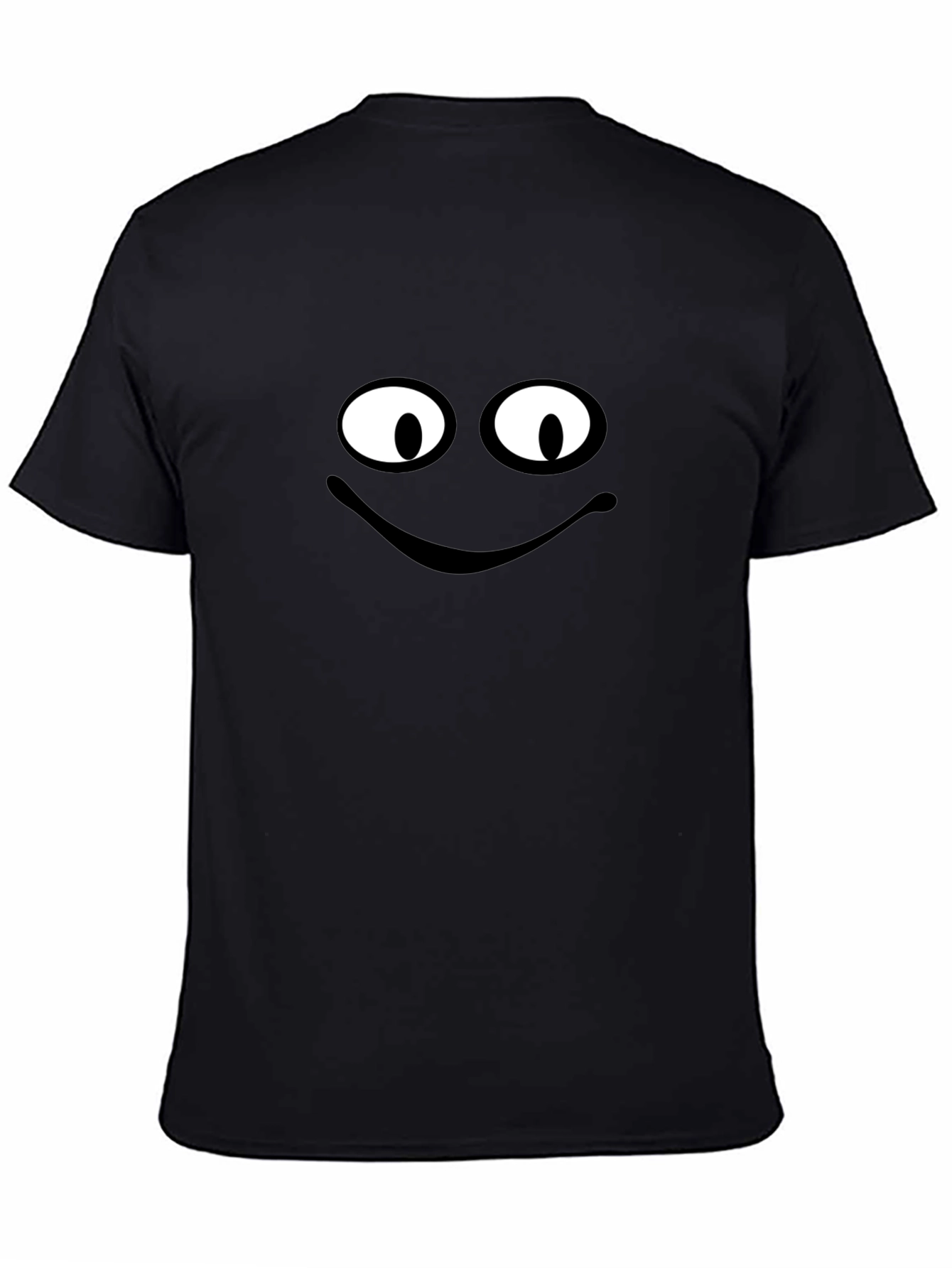 Smiling Face Graphic Black T-Shirt