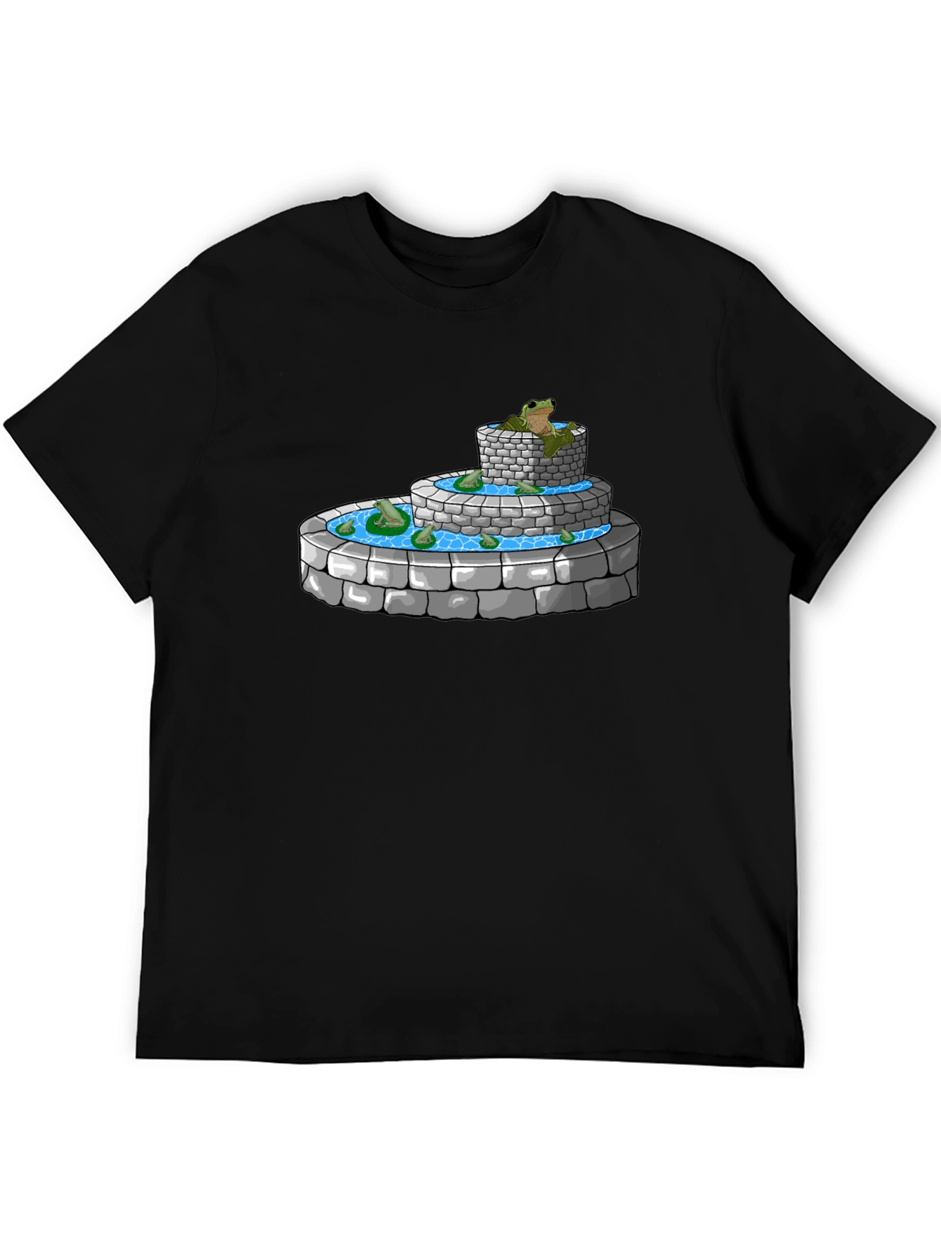 Frog Fountain Graphic Tee - Black