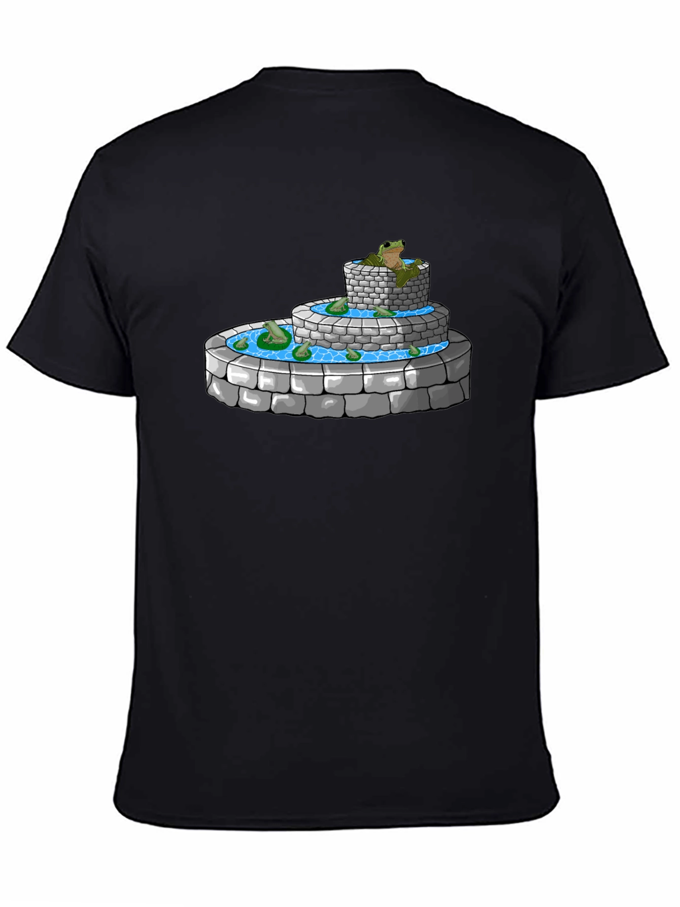 Frog Fountain Graphic Tee - Black