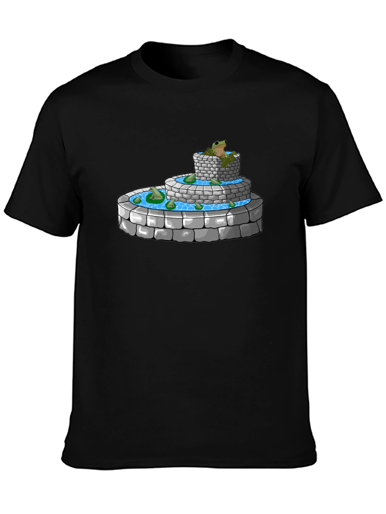 Frog Fountain Graphic Tee - Black