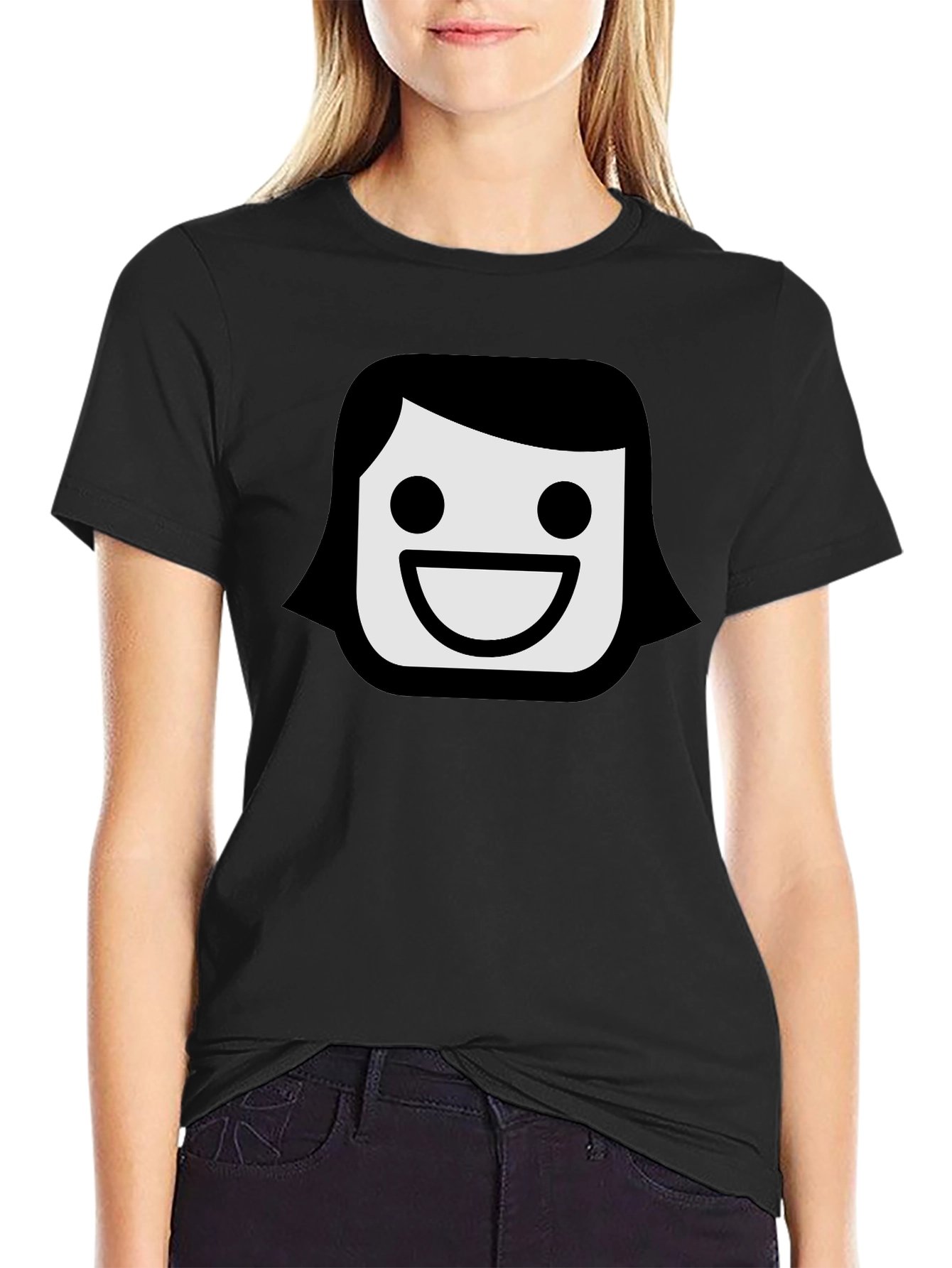 Smiling Face Emoji T-Shirt - Black Graphic Tee