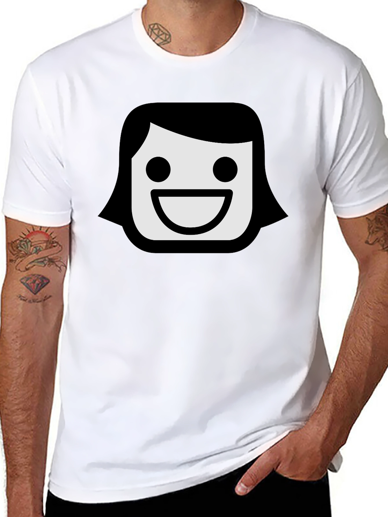 Smiling Face Emoji T-Shirt - Black Graphic Tee
