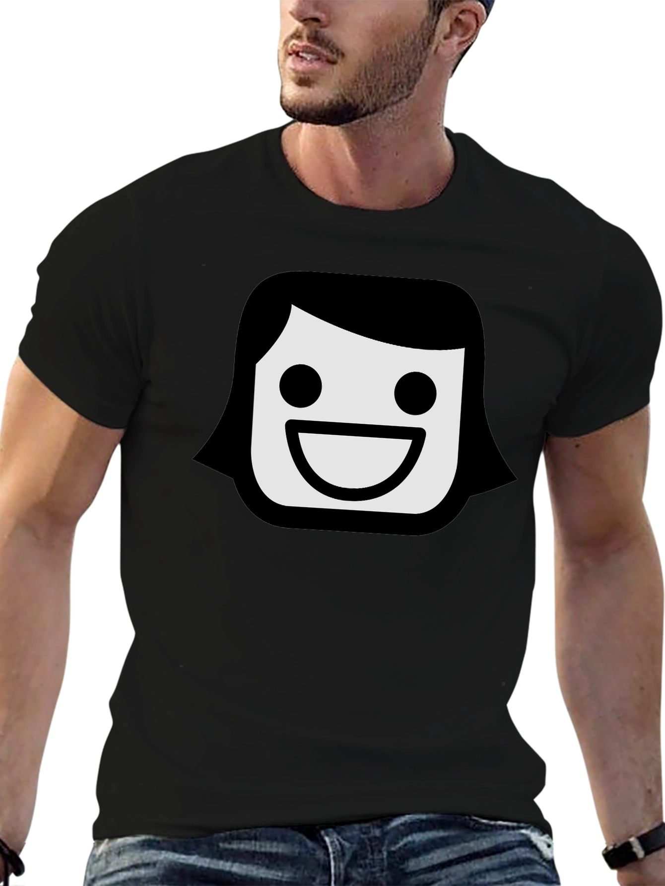Smiling Face Emoji T-Shirt - Black Graphic Tee