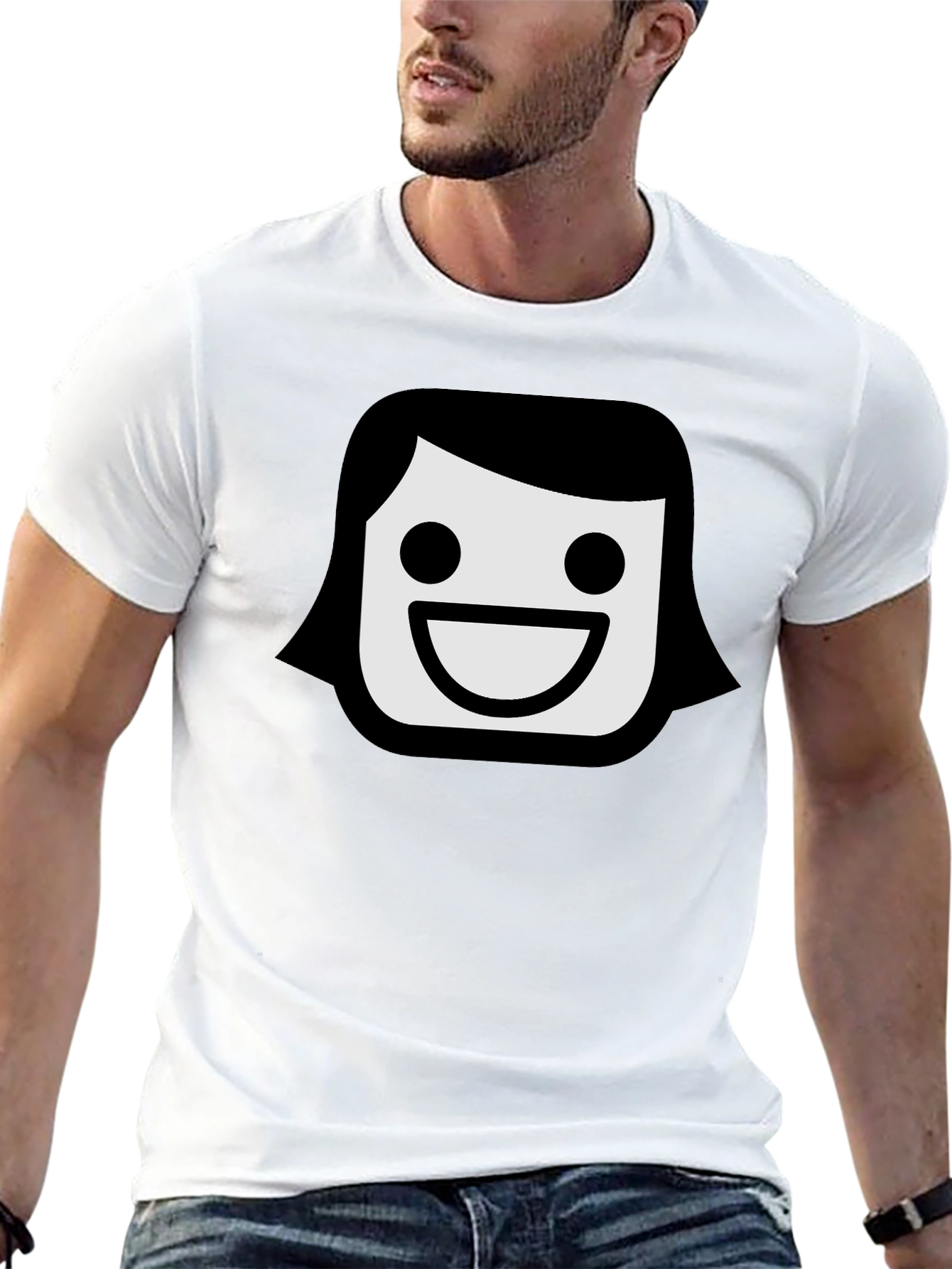 Smiling Face Emoji T-Shirt - Black Graphic Tee