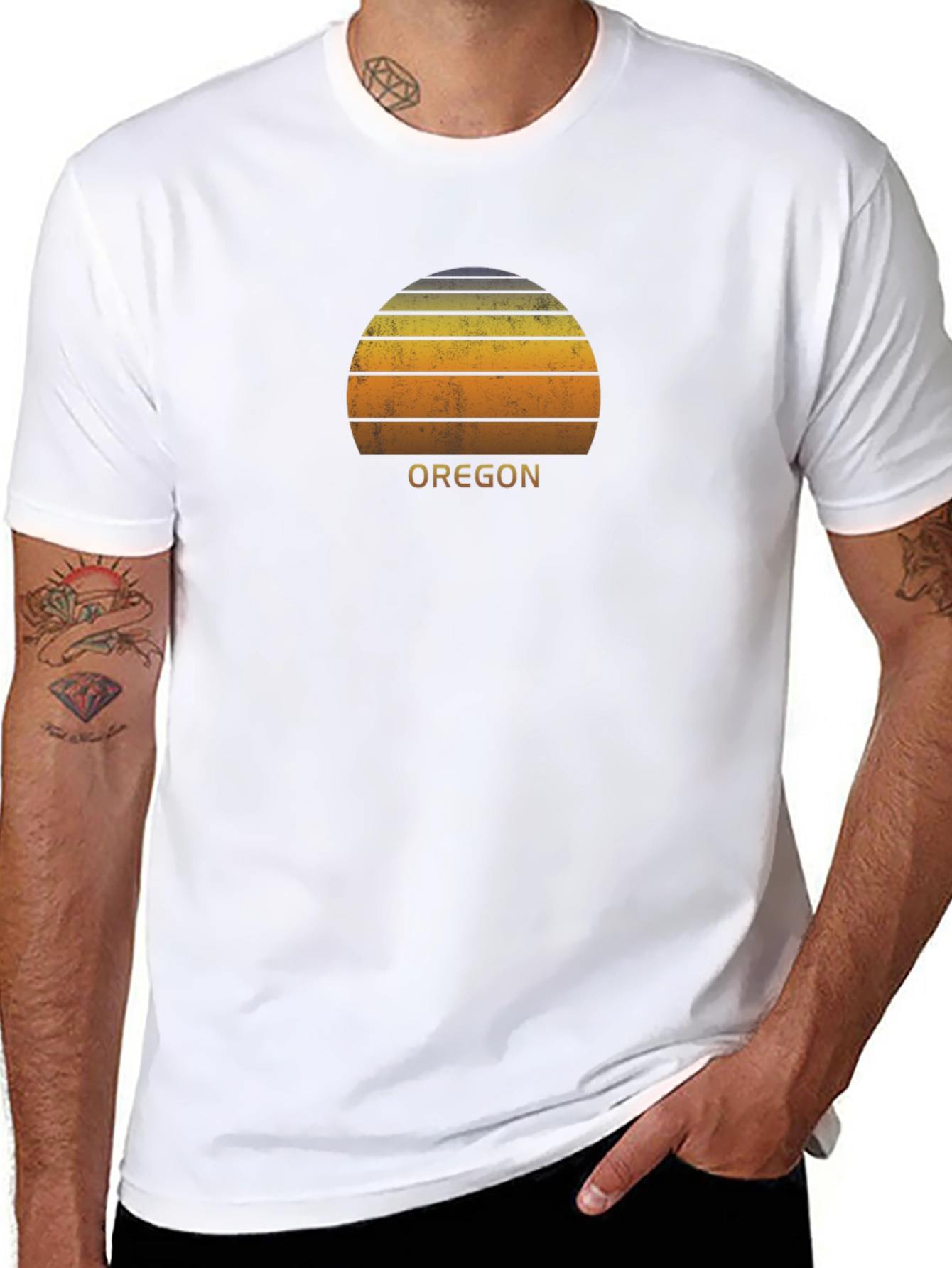Oregon Sunset Graphic Tee - Retro Style