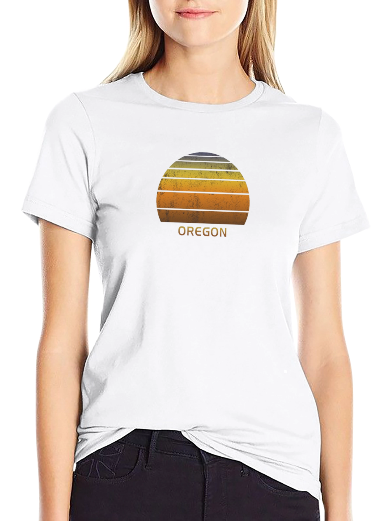 Oregon Sunset Graphic Tee - Retro Style