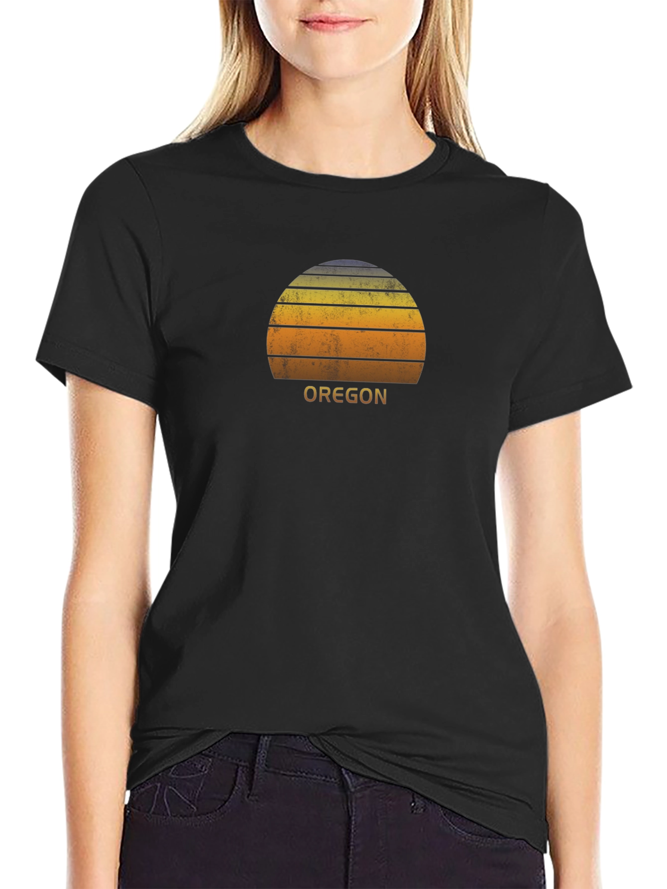 Oregon Sunset Graphic Tee - Retro Style