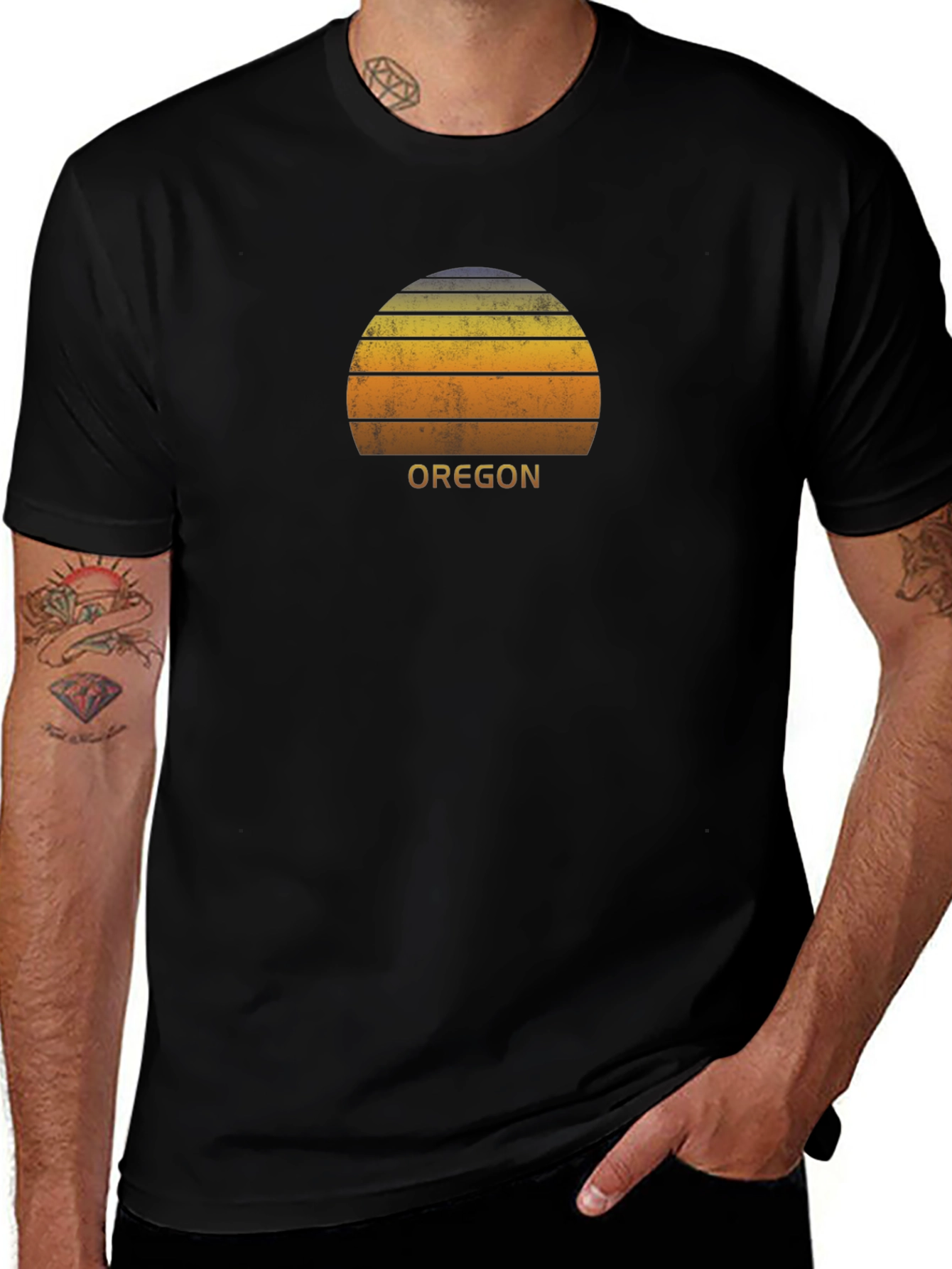 Oregon Sunset Graphic Tee - Retro Style
