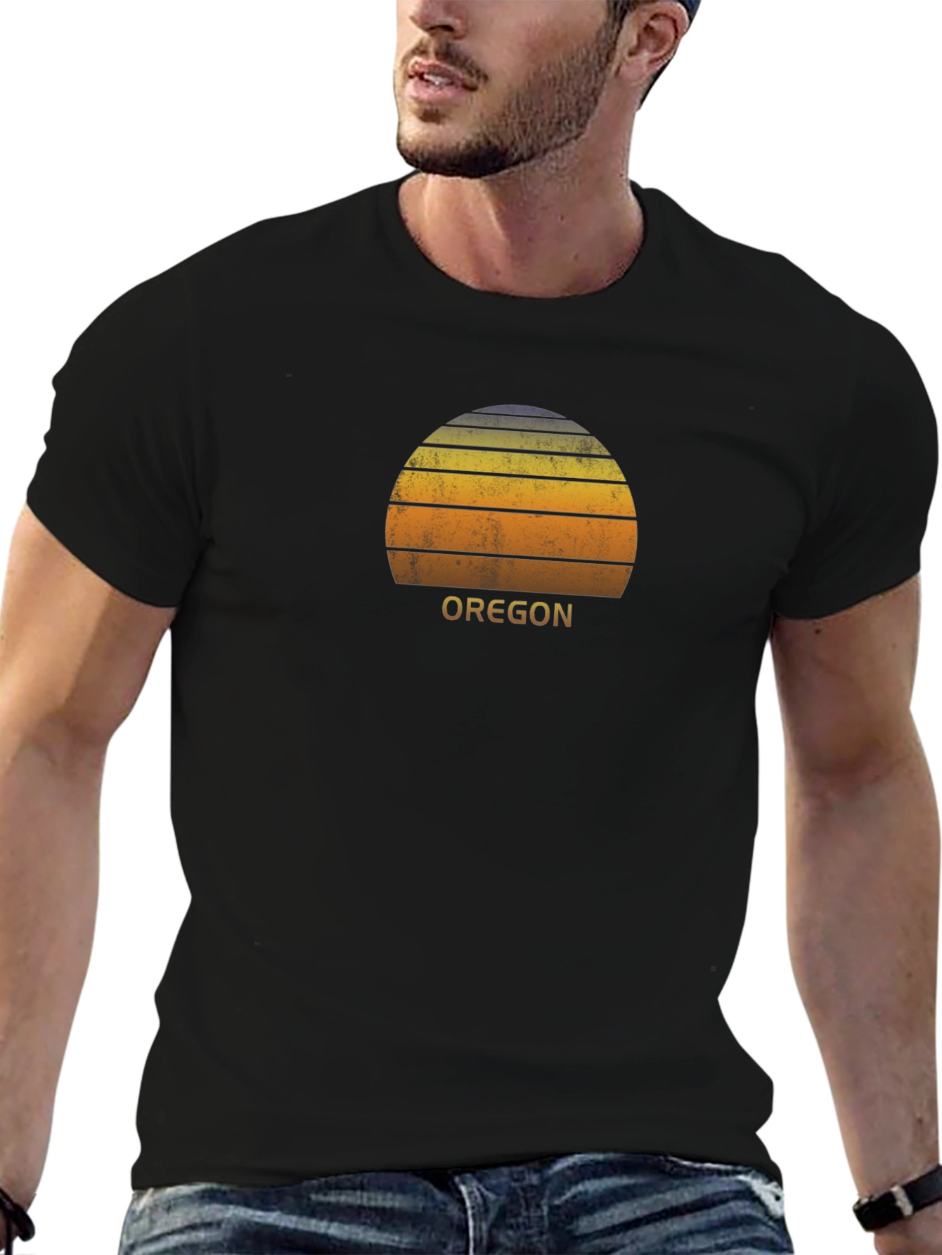 Oregon Sunset Graphic Tee - Retro Style