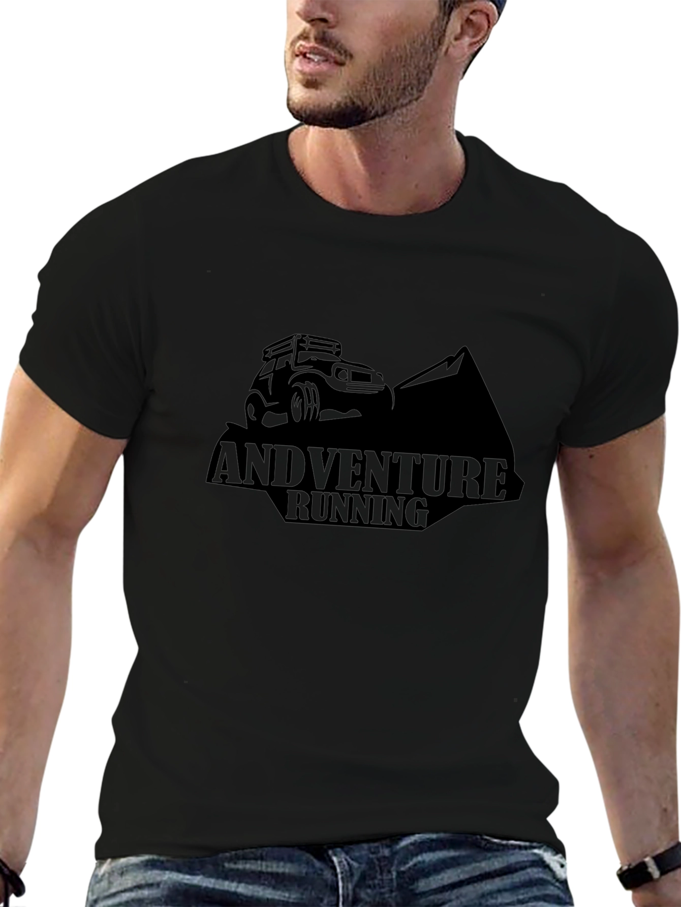 Adventure Running Black Graphic Tee