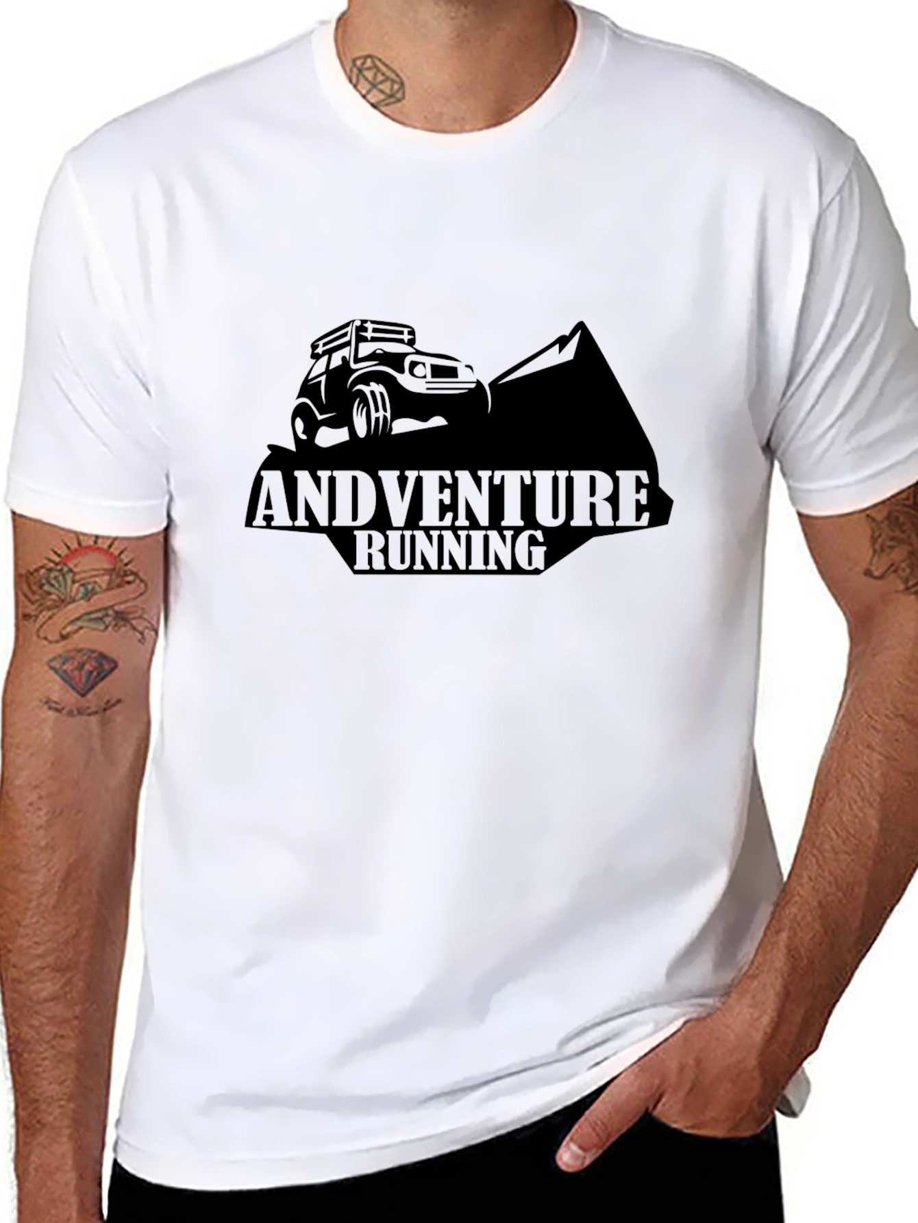 Adventure Running Black Graphic Tee