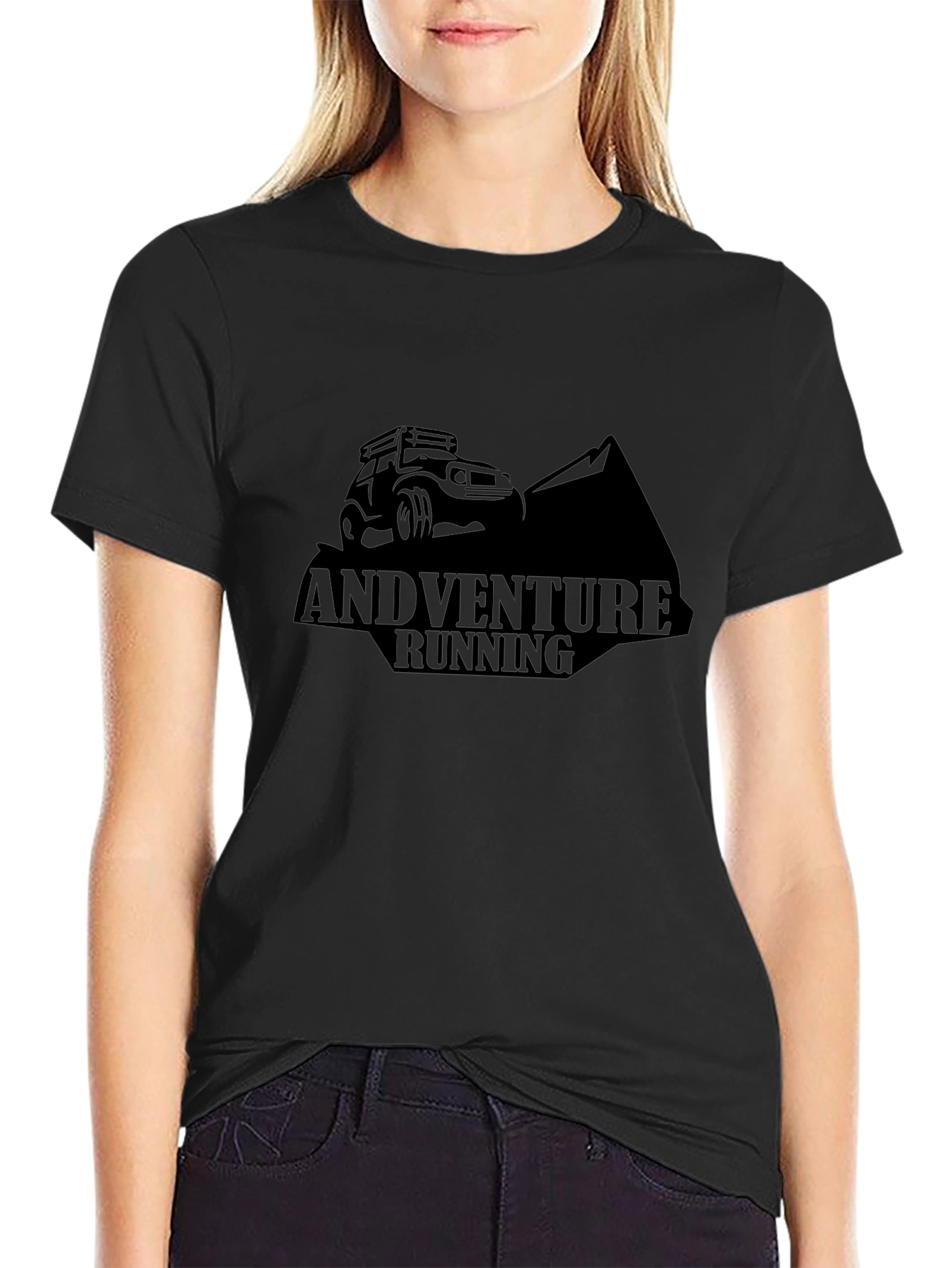 Adventure Running Black Graphic Tee