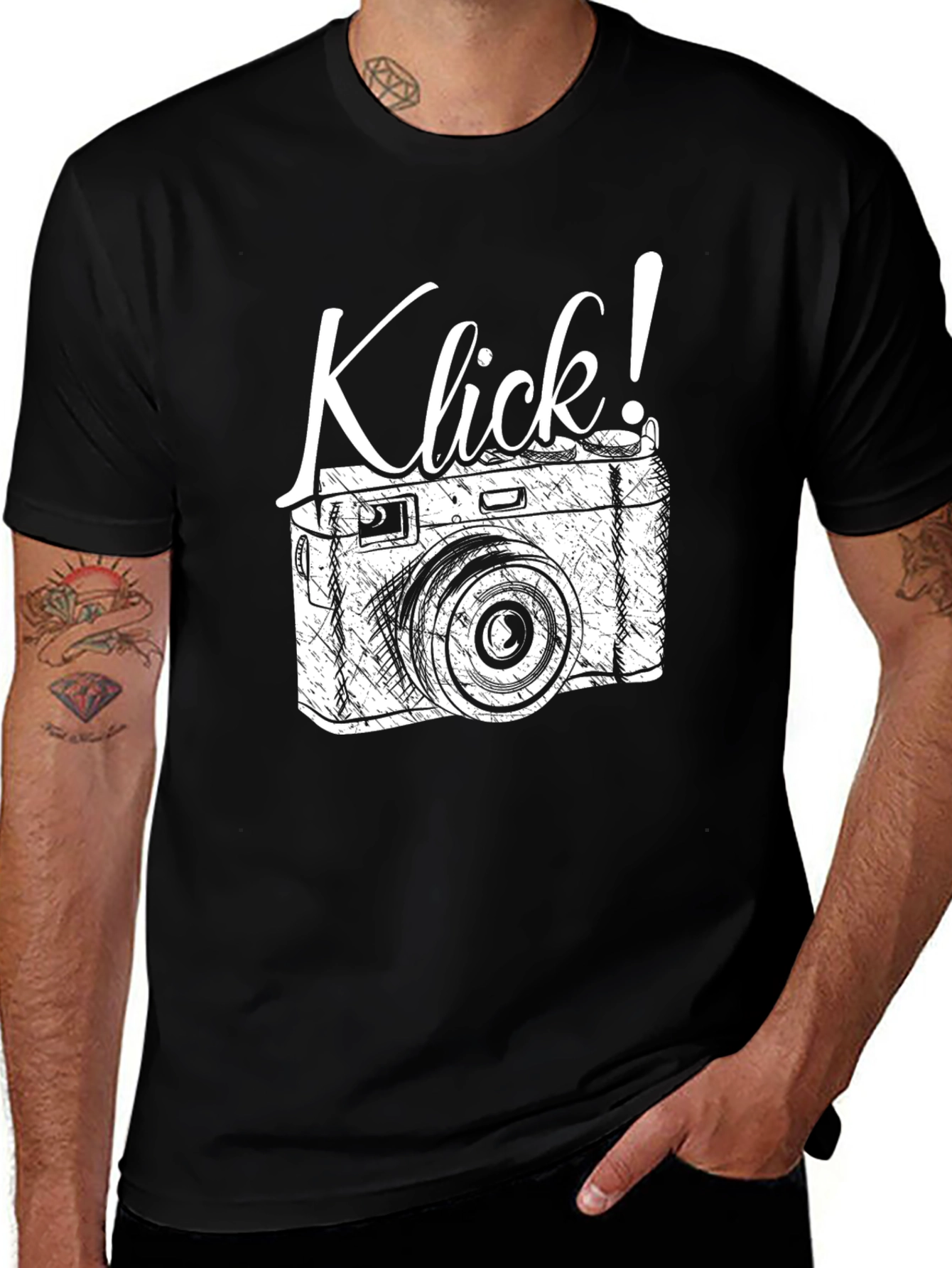 Klick! Camera Graphic T-Shirt - Retro Style