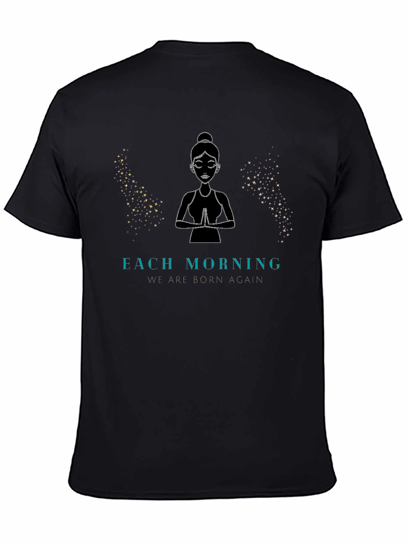 Zen Meditation Black T-Shirt - Each Morning