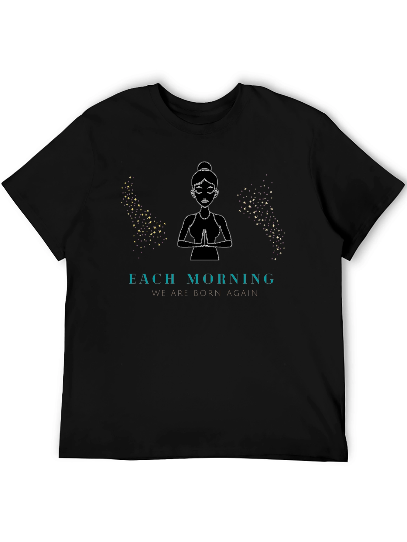 Zen Meditation Black T-Shirt - Each Morning