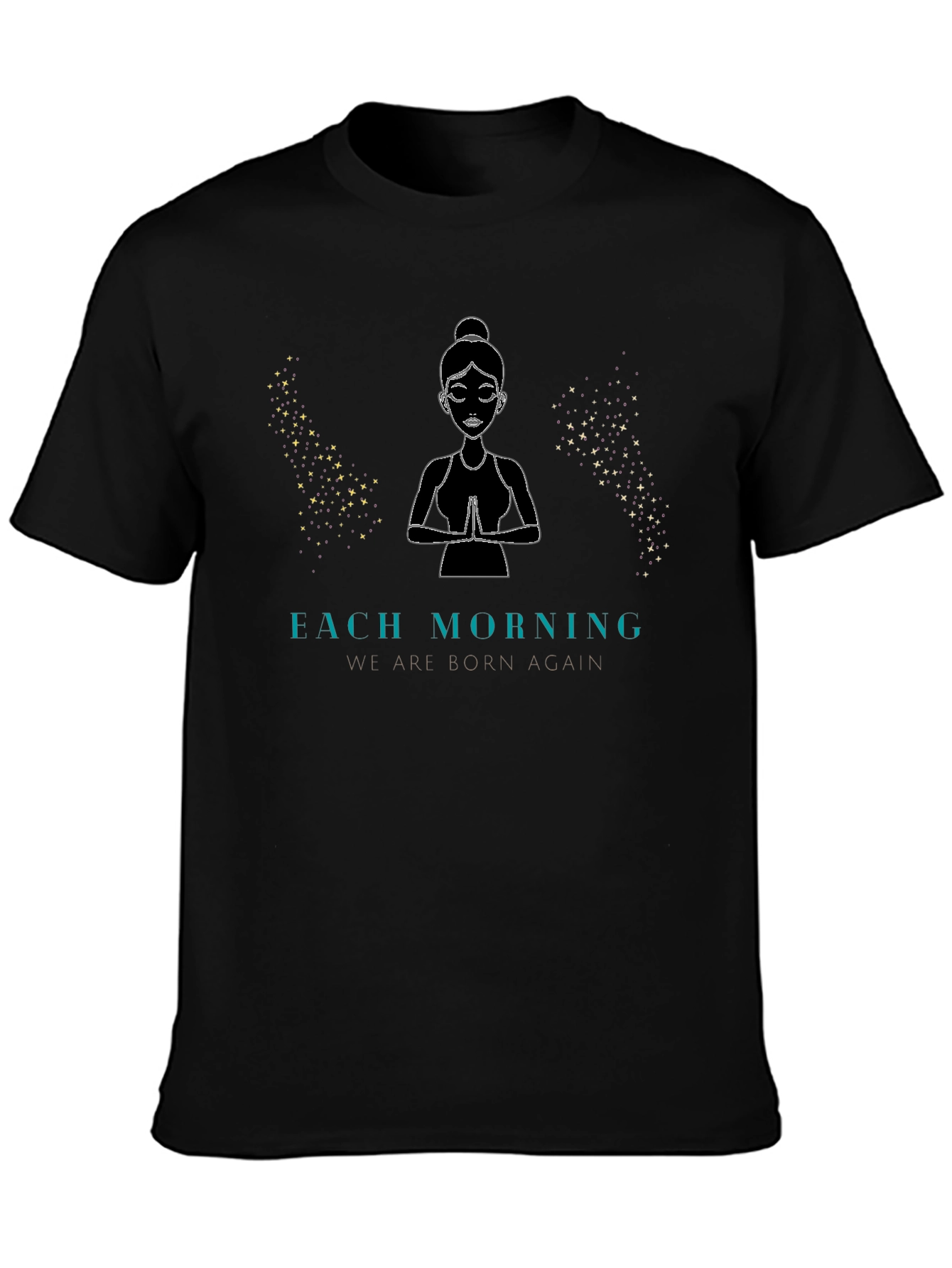 Zen Meditation Black T-Shirt - Each Morning
