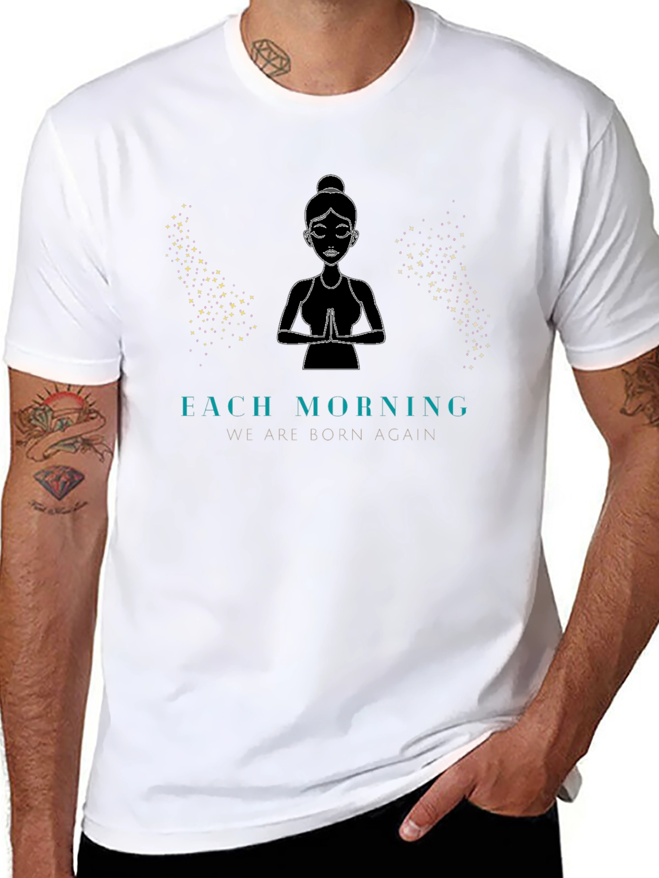 Zen Meditation Black T-Shirt - Each Morning
