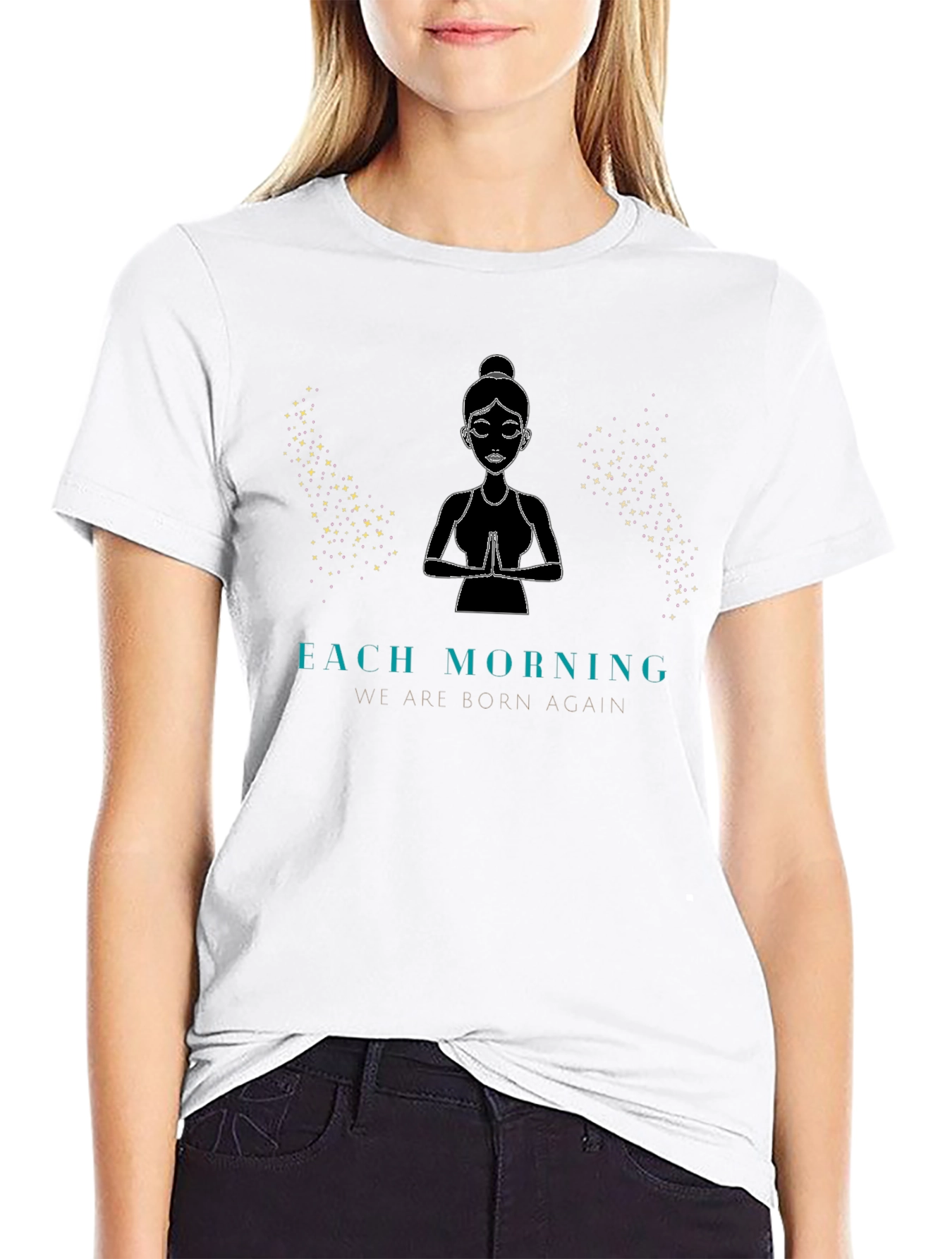 Zen Meditation Black T-Shirt - Each Morning