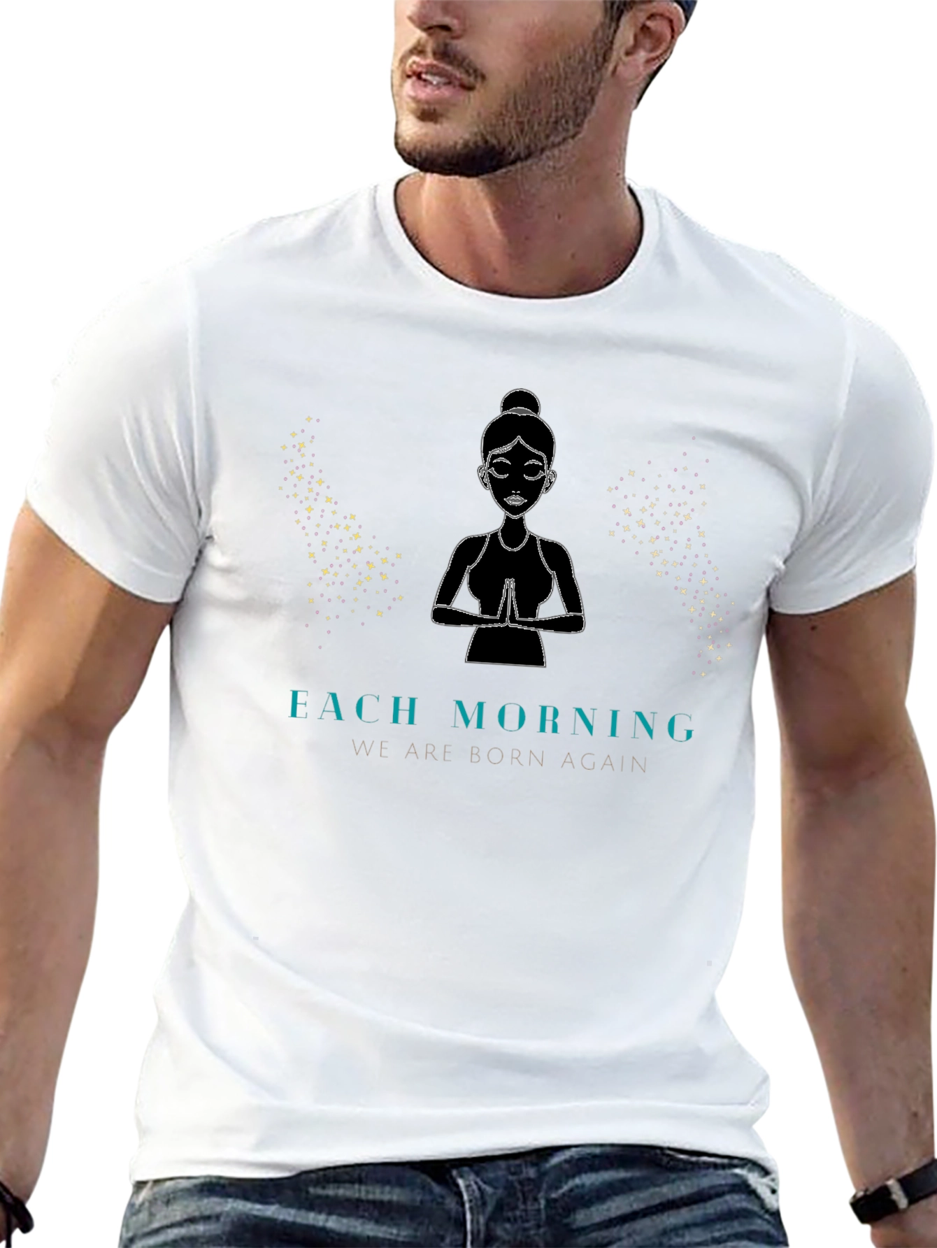 Zen Meditation Black T-Shirt - Each Morning