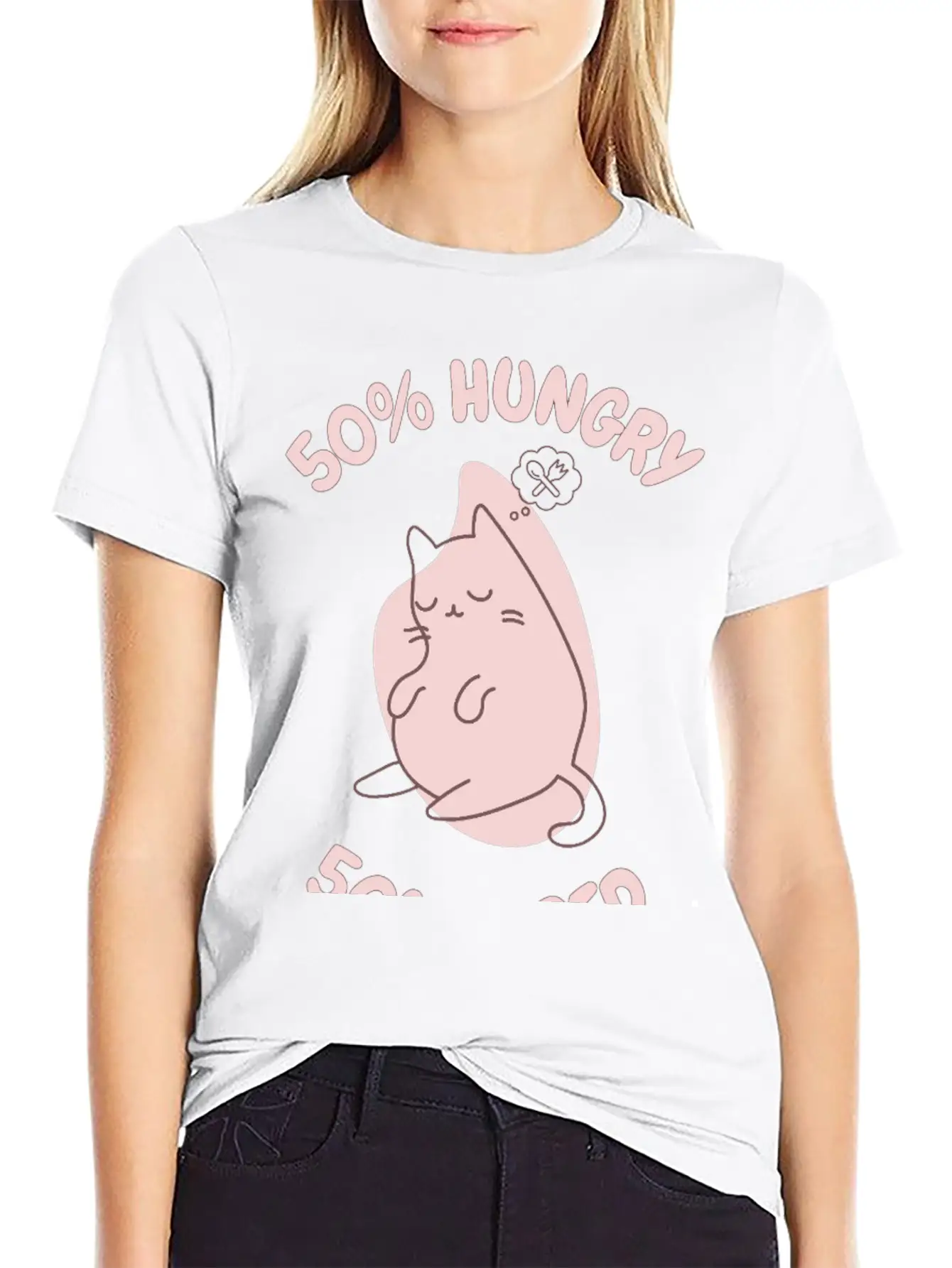 50% Tired 50% Hungry Comfortable Minimalist Graphic Tee – Summer Style Essential