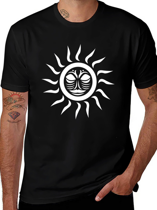 Tribal Sun Graphic Tee - Mens Black T-Shirt