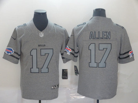 Men's Buffalo Bills Josh Allen #17 Gray Game Jerseys