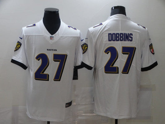 Men's Baltimore Ravens J.K. Dobbins #27 White Game Jerseys