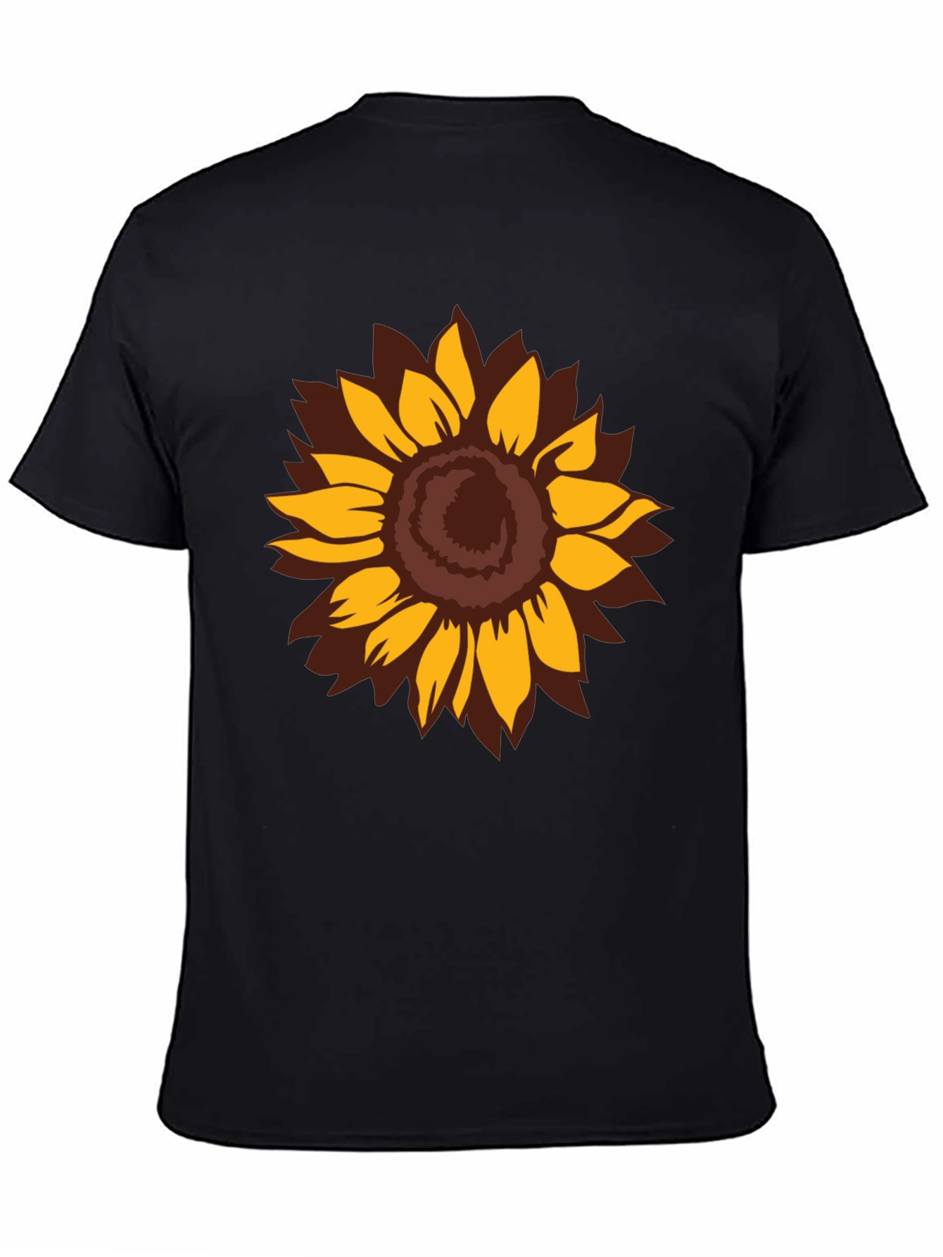 Sunflower Graphic Print Black T-Shirt
