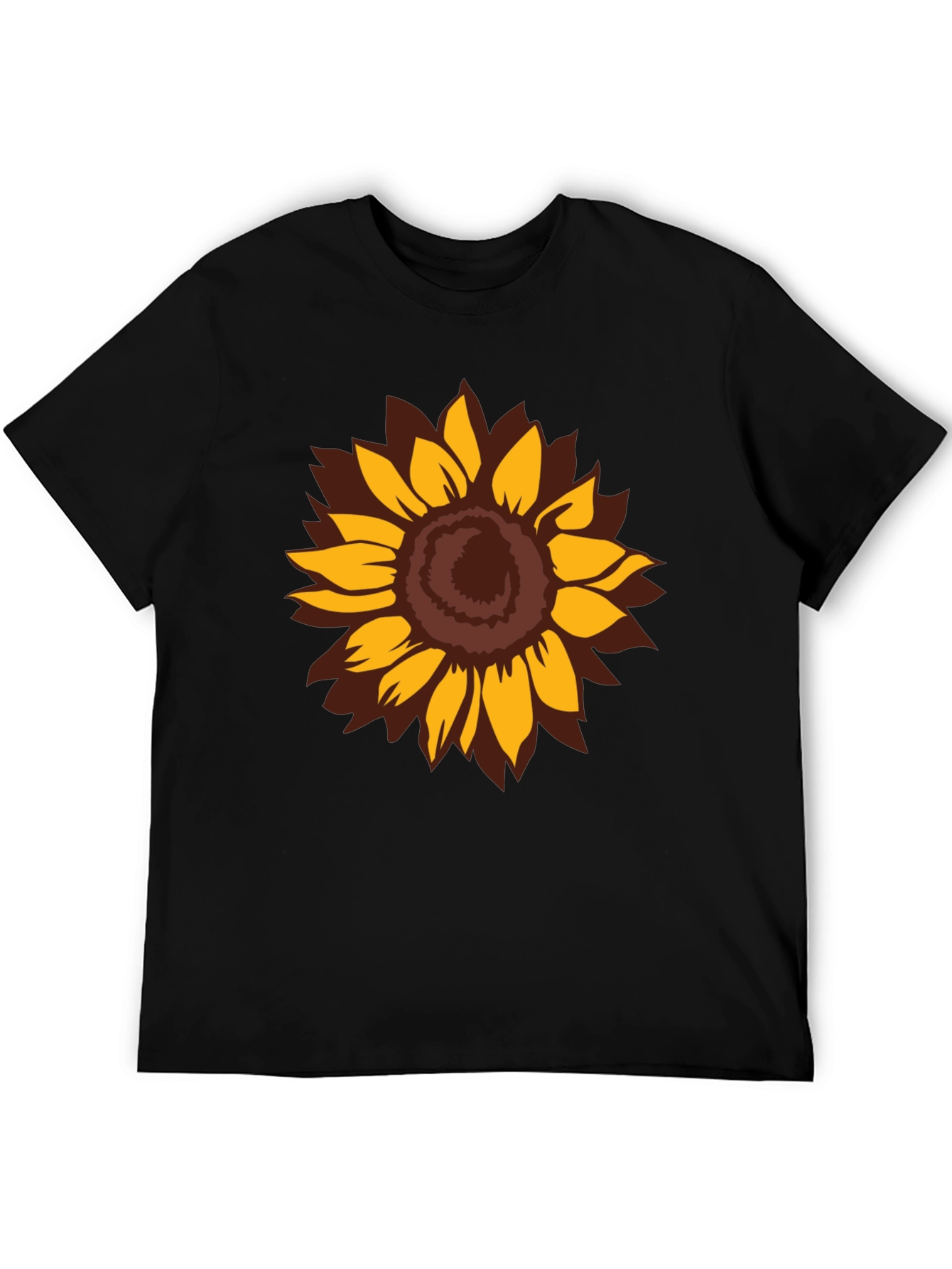 Sunflower Graphic Print Black T-Shirt
