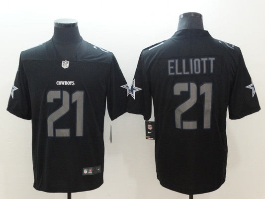 Men's Dallas Cowboys Ezekiel Elliott #21 Black Team Game Jerseys