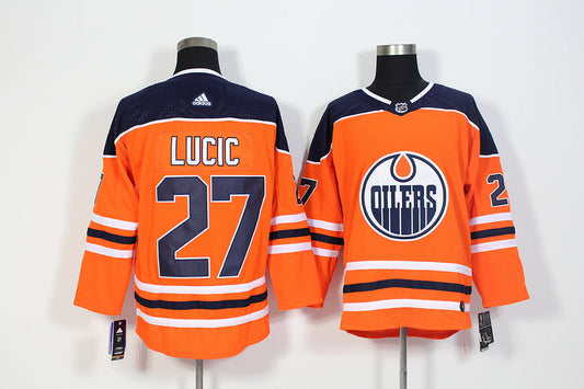 Men's Edmonton Oilers Milan Lucic #27 Orange Breakaway Player Jerseys